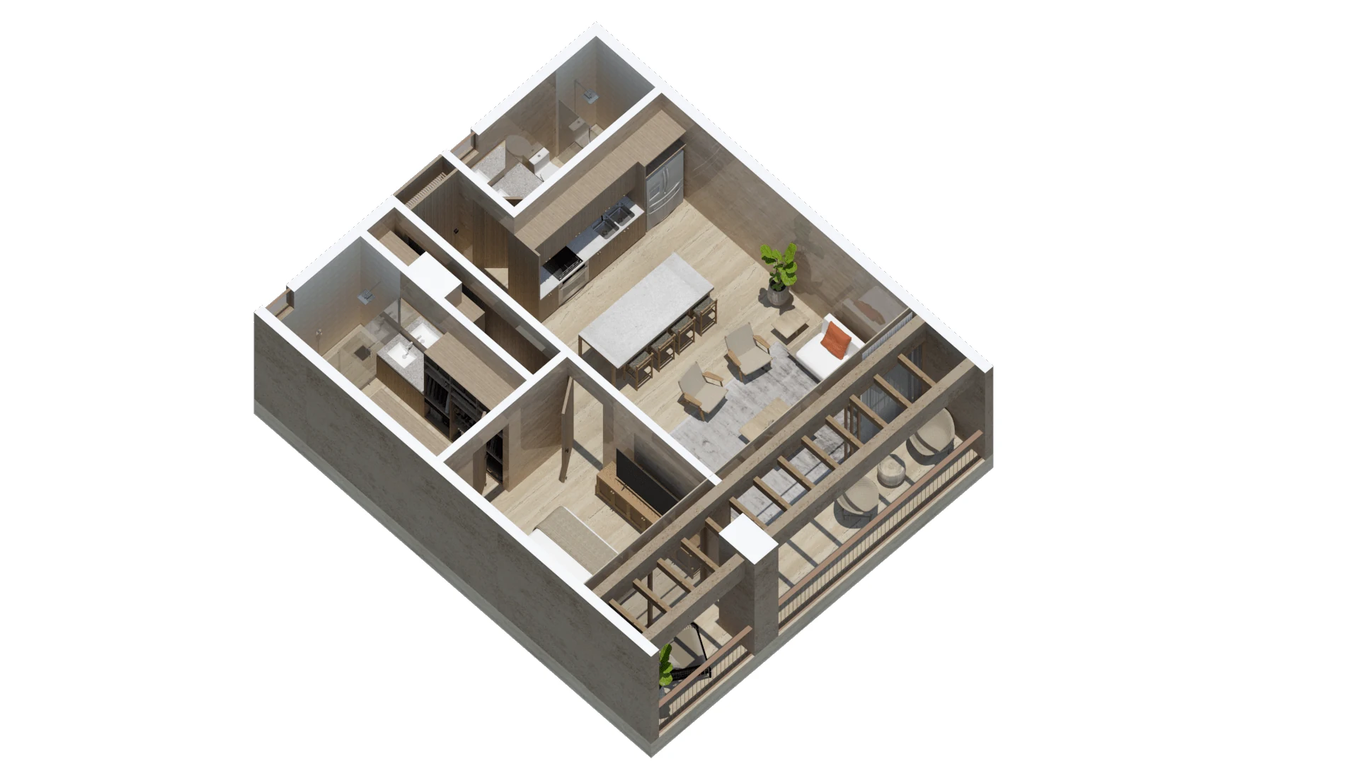 Axonométrico de Condo B306