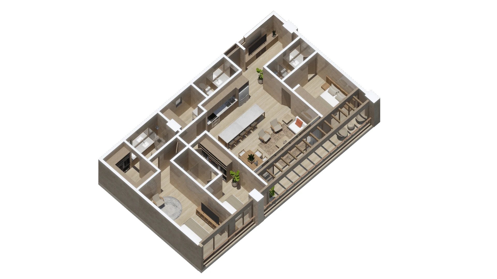 Axonométrico de Condo A306
