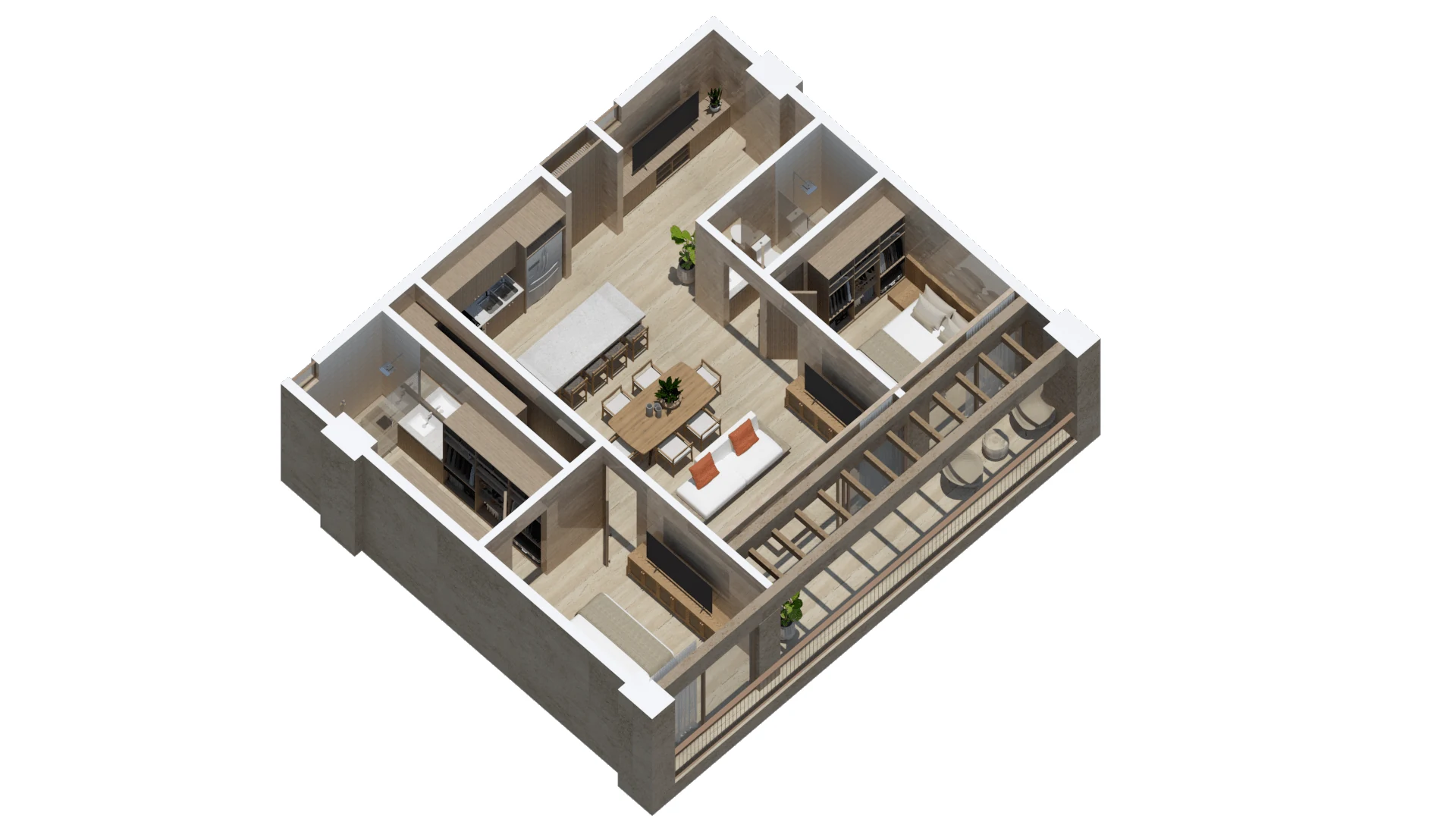 Axonométrico de Condo B210